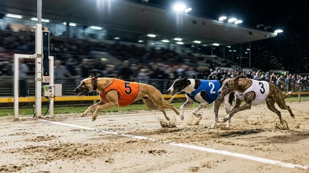Forecast and tricast bets in greyhound racing — three greyhounds finishing in close order